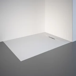 Receveur de douche 90 x 120 cm, effet pierre blanche, Schulte