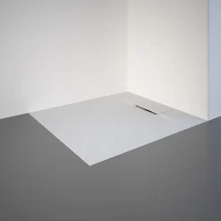 Receveur de douche 80 x 90 cm, effet pierre blanche, Schulte