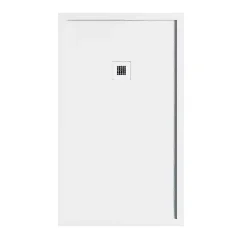 Receveur de douche 70 x 120 cm extra plat blanc en resine minerale SARIN Acier inoxydable