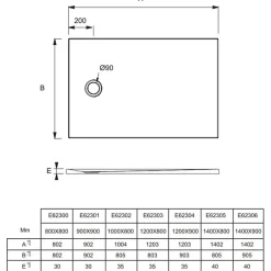 Receveur de douche 140 x 90 JACOB DELAFON Ipso rectangle blanc