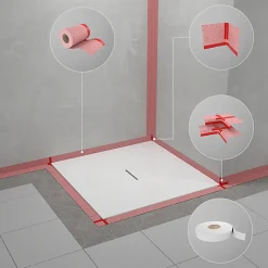 Receveur de douche 90 x 90 x 4 cm, Quaryl, marbre blanc, Villeroy & Boch Squaro Infinity