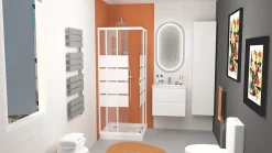 Receveur de douche 80 x 80 x 10 cm, blanc brillant, Cera Ondée
