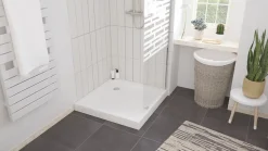 Receveur de douche 90 x 90 x 10 cm, blanc brillant, Ondée Cera
