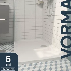 Receveur de douche acrylique 80 x 120 cm, blanc, Vorma