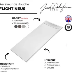 Receveur de douche antidérapant 140 x 90 JACOB DELAFON Flight Neus rectangle blanc