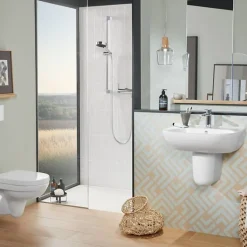 Receveur de douche antidérapant 140 x 90 VILLEROY ET BOCH Lifetime Plus céramique blanc + Bonde blanc