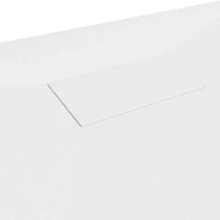 Receveur de douche BAYA extra-plat aspect pierre blanc 80 x 160 cm + bonde
