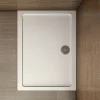 Receveur de douche blanc 100x80x3 cm - Extra plat - Carré - Résine antidérapante