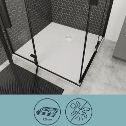 Receveur de douche blanc en résine L.90 x l.90 cm, Douro GoodHome