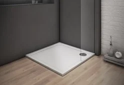 Receveur de douche blanc - 80x80x3cm - carré - Bac à douche extra plat - Antidérapant
