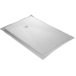 Receveur de douche blanc 160 x 90 cm haute densité aspect ardoise - grille carrée excentrée