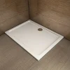 Receveur de douche blanc 90x80x3 cm - Extra plat - Carré - Résine antidérapante