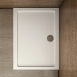 Receveur de douche blanc 90x80x3 cm - Extra plat - Carré - Résine antidérapante