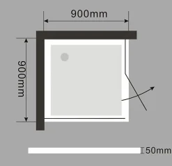 Receveur de douche carré - 90x90cm et système d'évacuation