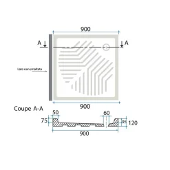 Receveur De Douche Carré En Céramique 90X90cm H10 Cm - Topazio