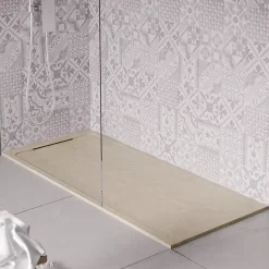 Receveur de douche en pierre naturelle extra plat à poser 90x200cm - beige marbre - ORIGINE