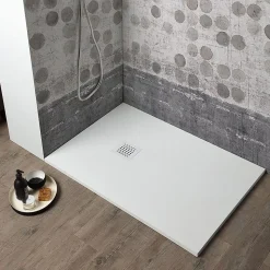Receveur De Douche En Résine 150X80 Blanc Effet Pierre