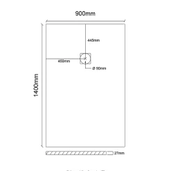 Receveur de douche en résine extra plat à poser 90x140cm - blanc - RIO