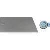 Receveur de douche extra plat à poser ou à encastrer recoupable en résine SMC avec siphon - Gris - 140 x 90 cm - MIRNOSA