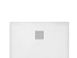 Receveur de douche extra plat à poser ou à encastrer recoupable en résine SMC avec siphon - Blanc - 160 x 90 cm - MIRNOSA