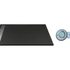 Receveur de douche extra plat à poser ou à encastrer recoupable en résine SMC avec siphon - Noir - 160 x 90 cm - LYROSA