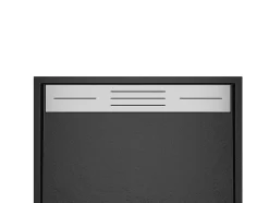 Receveur de douche extra plat à poser ou à encastrer recoupable en résine SMC avec siphon - Noir - 160 x 90 cm - LYROSA