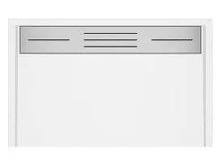 Receveur de douche extra plat à poser ou à encastrer recoupable en résine SMC avec siphon - Blanc - 160 x 90 cm - LYROSA