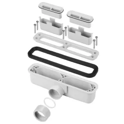 Receveur de Douche Extraplat 180x90cm Blanc - Résine Minérale - Antidérapant - Effet Ardoise - Bonde Incluse - LAVABERG