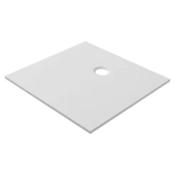 Receveur de douche extra-plat l.80 x L.80 cm blanc anti dérapant, GoodHome Leira