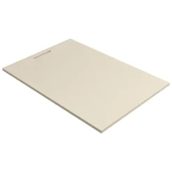 Receveur de Douche Extraplat 120x80cm Beige - Résine Minérale - Antidérapant - Effet Ardoise - Bonde Incluse - LAVABERG