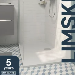 Receveur de douche extra-plat l.70 x L.120 cm blanc anti dérapant, GoodHome Limski