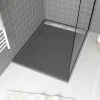 Receveur de douche extra-plat 90 x 120 cm, acrylique, gris, Galedo Pedra