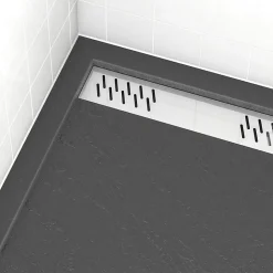 Receveur de douche extra-plat 90 x 120 cm, acrylique, gris, Galedo Pedra