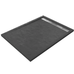 Receveur de douche extra-plat 90 x 120 cm, acrylique, gris, Galedo Pedra
