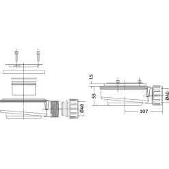 Receveur de Douche Extraplat 180x90cm Blanc - Résine Minérale - Antidérapant - Effet Ardoise - Bonde Incluse - LAVABERG