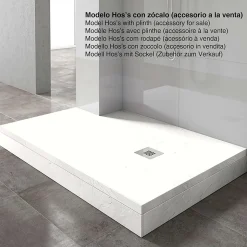 Receveur de douche extraplat blanc 75x100 cm Hos's - POALGI