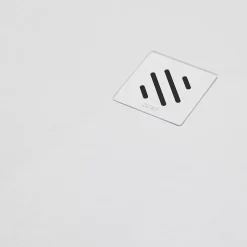 Receveur de Douche Extraplat 90X110cm Blanc - Résine Minérale - Antidérapant - Effet Pierre Naturelle - RÉSIGRÈS.