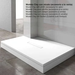 Receveur de douche extraplat blanc 80x100 cm Clay - POALGI