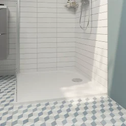 Receveur de douche extra-plat l.90 x L.120 cm blanc anti dérapant, GoodHome Limski