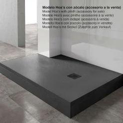Receveur de douche extraplat noir 90x100 cm Hos's - POALGI