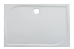Receveur de douche extra-plat l.80 x L.140 cm blanc anti dérapant, GoodHome Limski