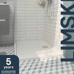 Receveur de douche extra-plat l.80 x L.140 cm blanc anti dérapant, GoodHome Limski