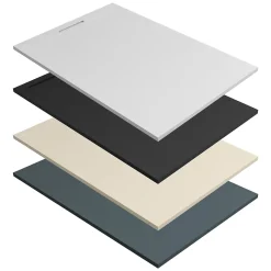 Receveur de Douche Extraplat 180x80cm Blanc - Résine Minérale - Antidérapant - Effet Ardoise - Bonde Incluse - LAVABERG