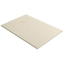 Receveur de Douche Extraplat 160x90cm Beige - Résine Minérale - Antidérapant - Effet Ardoise - Bonde Incluse - LAVABERG