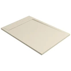 Receveur de Douche Extraplat 140x90cm Beige - Résine Minérale - Antidérapant - Effet Ardoise - Bonde Incluse - LAVABERG