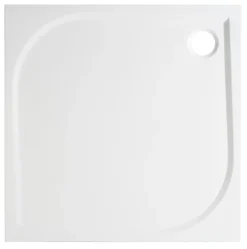 Receveur de douche extra-plat l.80 x L.80 cm blanc anti dérapant, GoodHome Limski