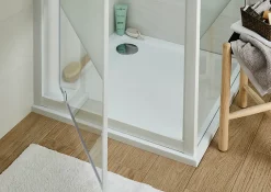 Receveur de douche extra-plat l.80 x L.80 cm blanc anti dérapant, GoodHome Limski