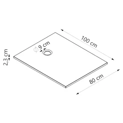 Receveur de douche extra-plat l.80 x L.100 cm blanc anti dérapant, GoodHome Leira