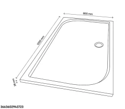 Receveur de douche extra-plat l.80 x L.120 cm blanc anti dérapant, GoodHome Limski