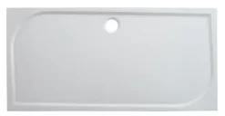 Receveur de douche extra-plat l.80 x L.160 cm blanc anti dérapant, GoodHome Limski